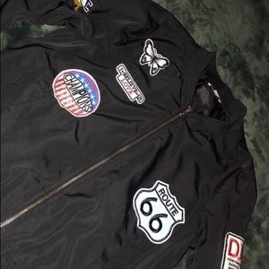 black bomber jacket